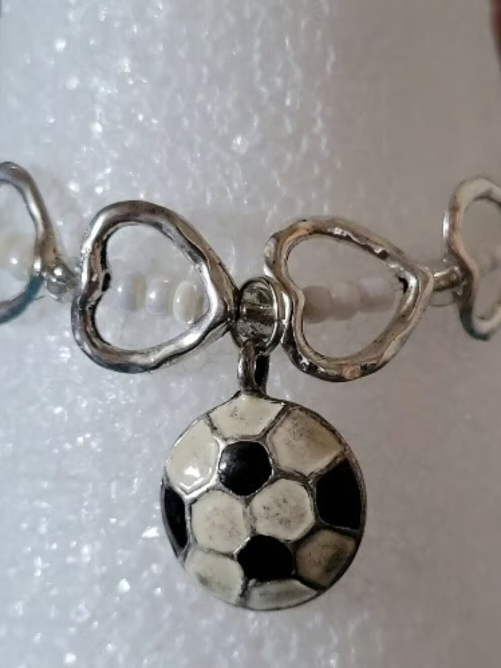 Silver & Gold Heart Soccer Charm Wraps